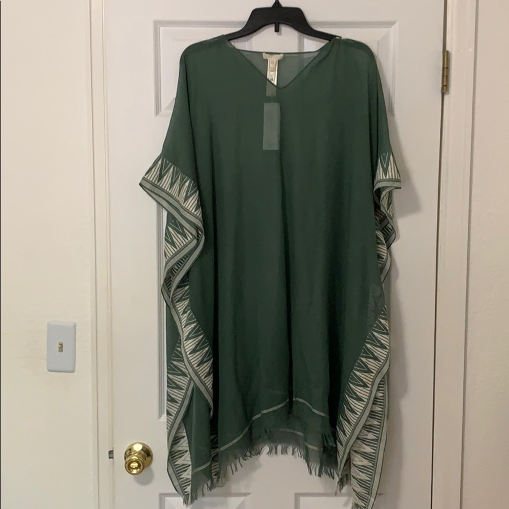 Eileen fisher nori poncho organic cotton OS